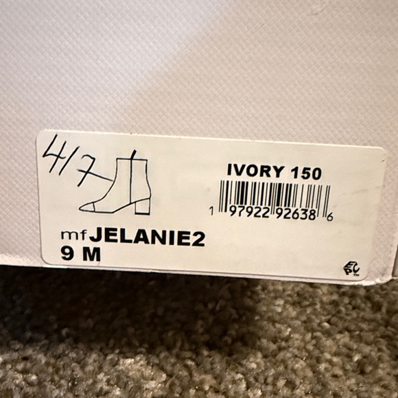 White Ankle Boot with Black Cap Toe - Picture 6 of 6